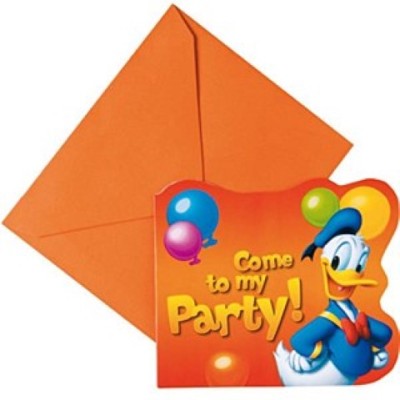 INVITACIONES MICKEY NARANJA 6U