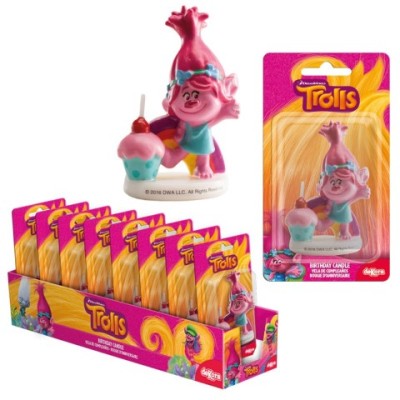 VELAS FIGURA 3D TROLLS POPPY (ROSA)