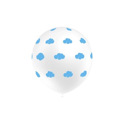 GLOBOS 8U BLANCO NUBE AZUL