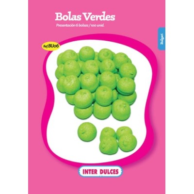 INTERDULCES BOLAS VERDES 100U