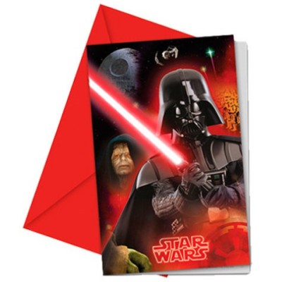 INVITACIONES STAR WARS 6U