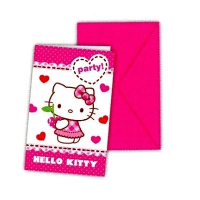 INVITACIONES HELLO KITTY 6U