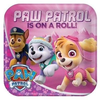 PLATOS ROSA PATRULLA CANINA 8U