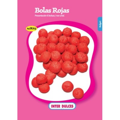 INTERDULCES BOLAS ROJAS 100U