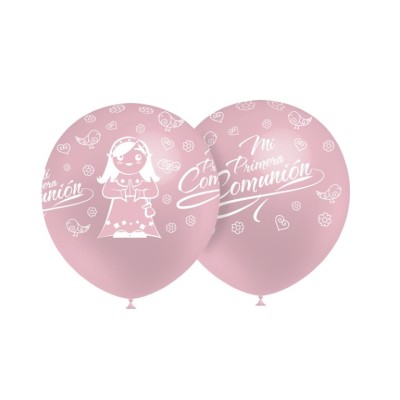 GLOBOS 8U COMUNION ROSA